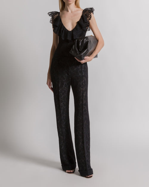 Wool lace trousers Black Alberta Ferretti Boutique Online 1