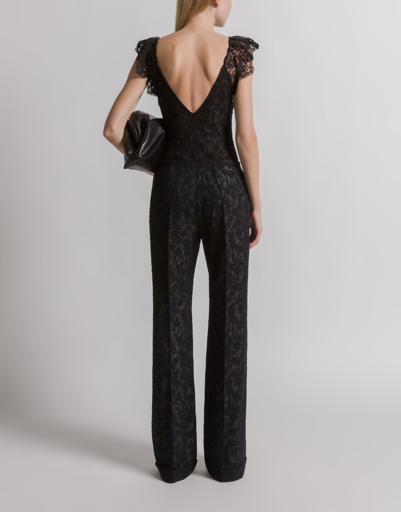 Wool lace trousers Black Alberta Ferretti Boutique Online 3