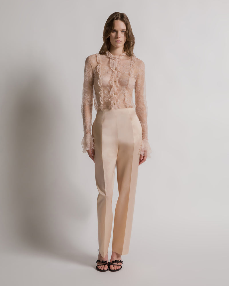 Silk organza dress trousers Pink Alberta Ferretti Boutique Online 0