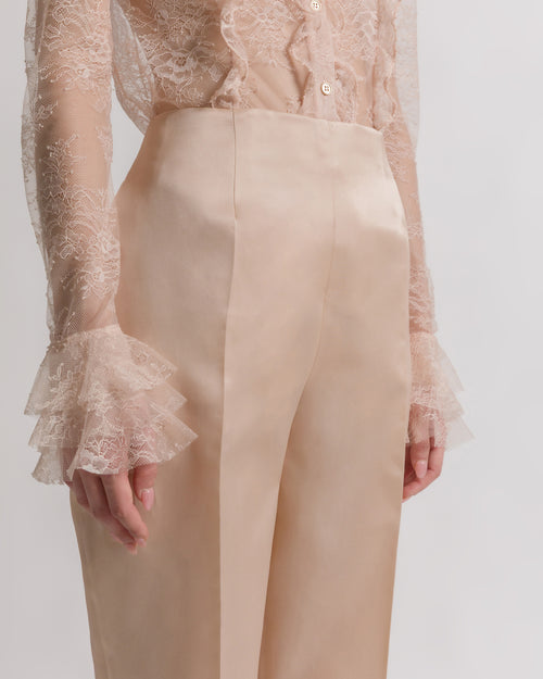 Pantaloni da abito in organza di seta