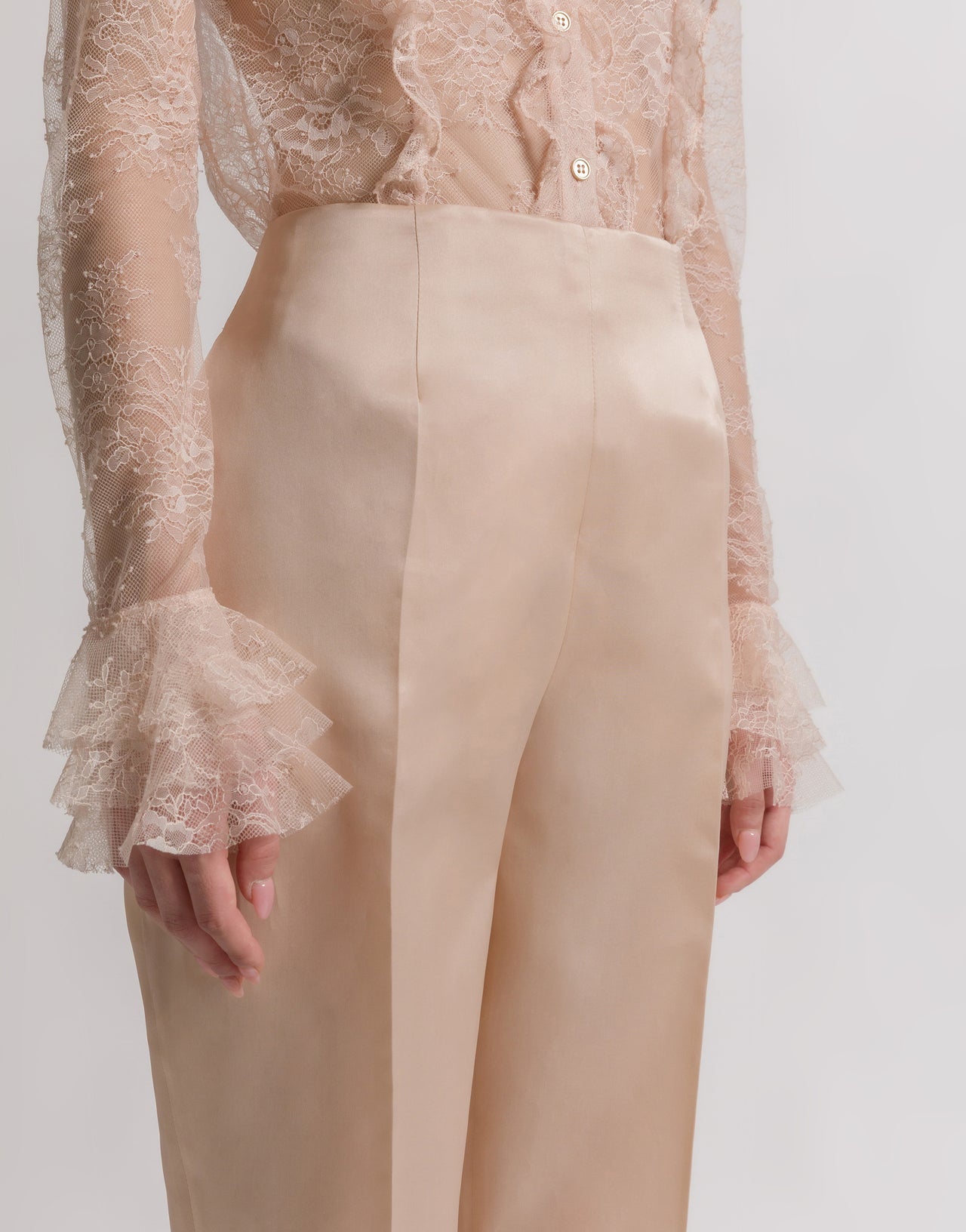 Silk organza dress trousers 粉红色 Alberta Ferretti Boutique Online 3