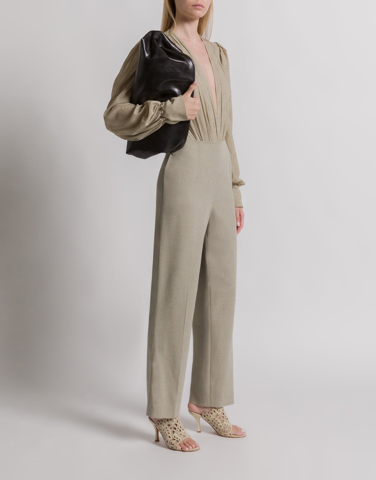 Pantalon de costume en tweed Beige Alberta Ferretti Boutique Online 2