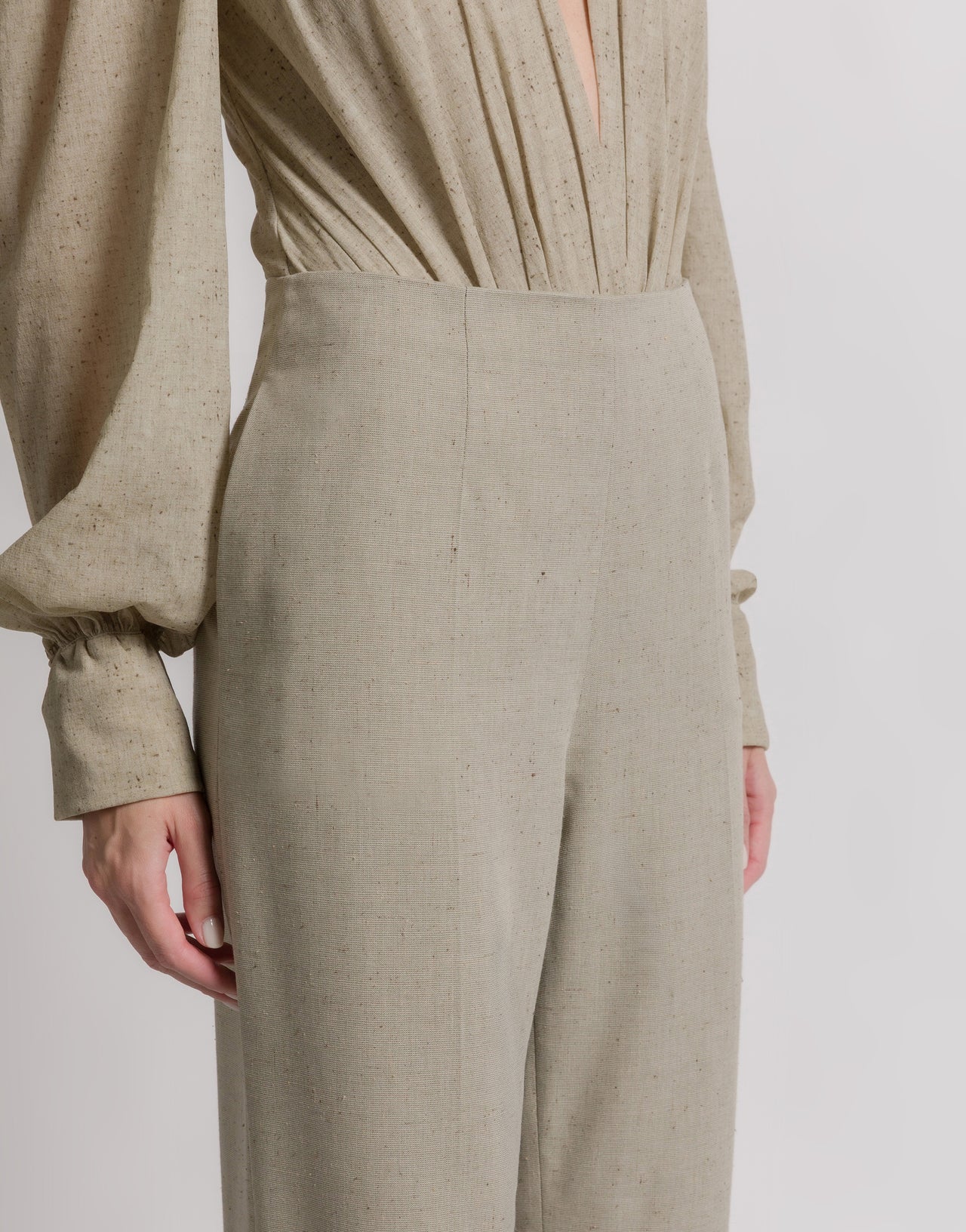 Pantalon de costume en tweed Beige Alberta Ferretti Boutique Online 4
