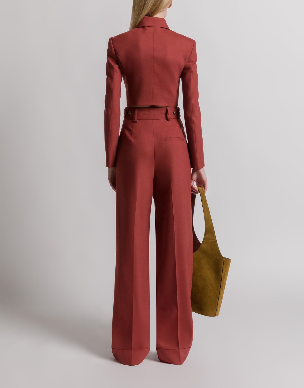 Tropische Wollfaltenhose Rot Alberta Ferretti Boutique Online 3