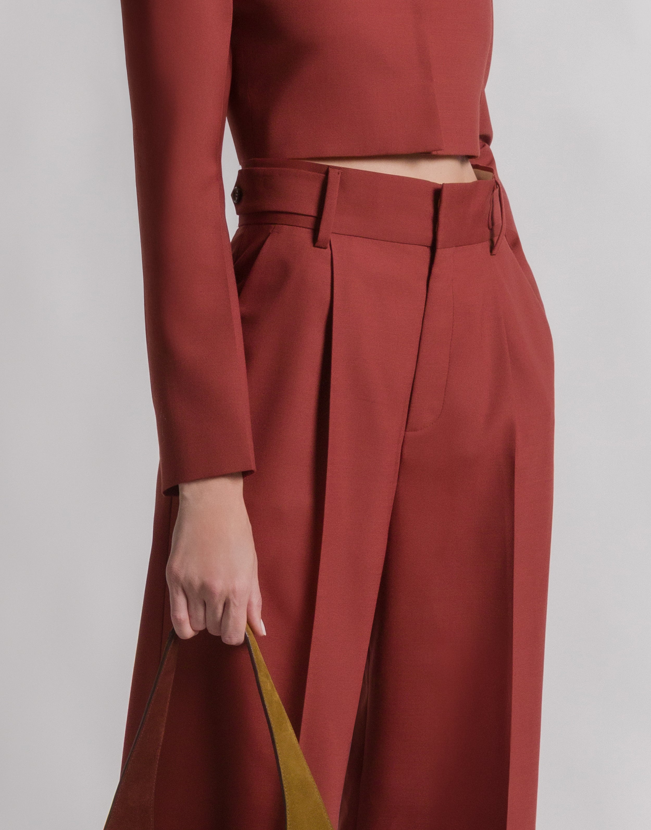 Tropical wool pleated trousers | Alberta Ferretti