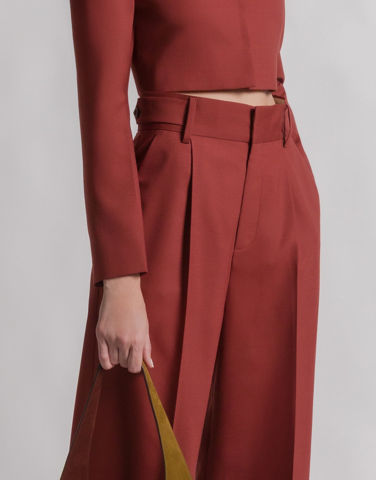 Tropische Wollfaltenhose Rot Alberta Ferretti Boutique Online 4