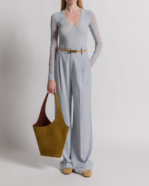 Tweed suit trousers Light blue Alberta Ferretti Boutique Online 1