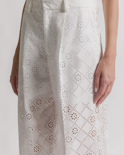 Sangallo lace wide-leg trousers