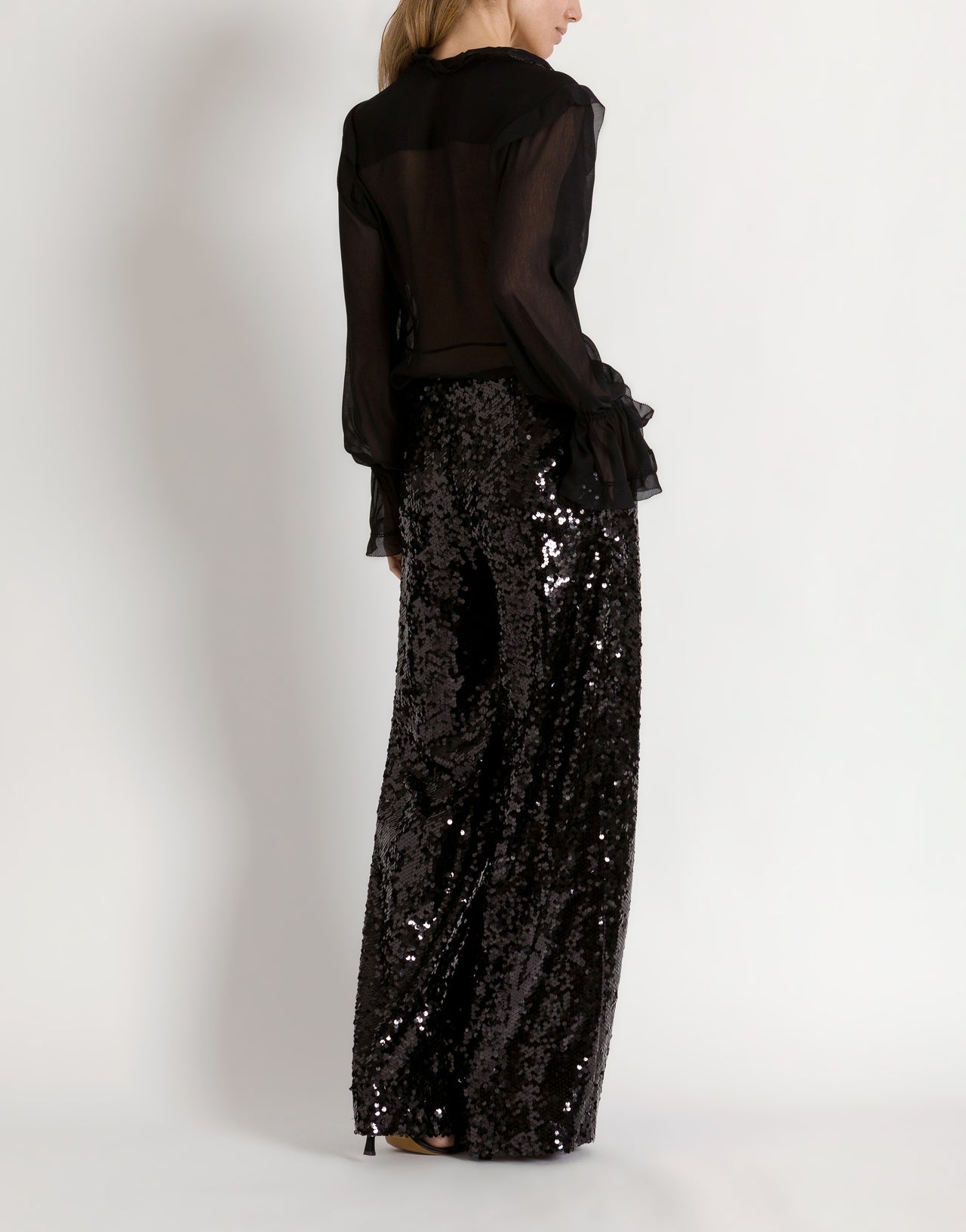 Wide-leg trousers with sequins Black Alberta Ferretti Boutique Online 3