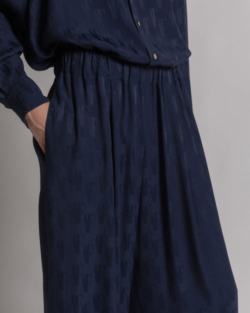 Monogram AF silk trousers