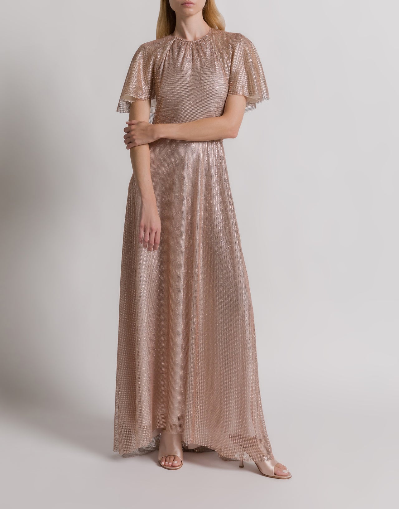 Micro-rhinestone evening dress Pink Alberta Ferretti Boutique Online 2