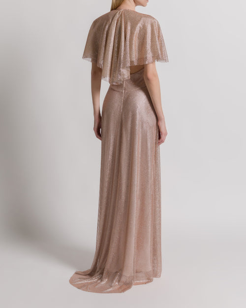 Micro-rhinestone evening dress