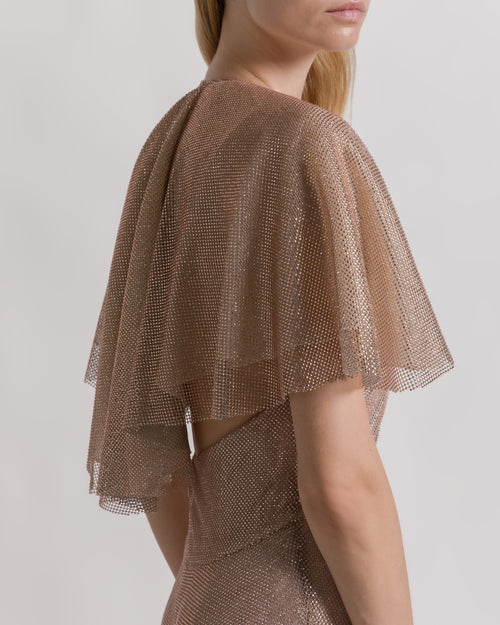 Micro-rhinestone evening dress