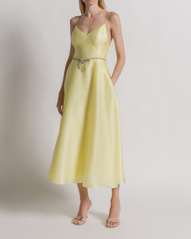 Silk organza dress Yellow Alberta Ferretti Boutique Online 1