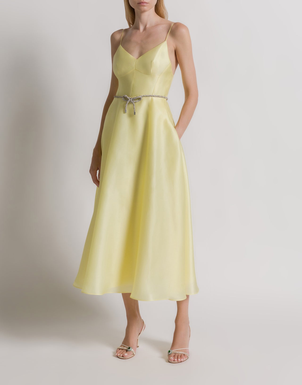 Kleid aus Seidenorganza Gelb Alberta Ferretti Boutique Online 2
