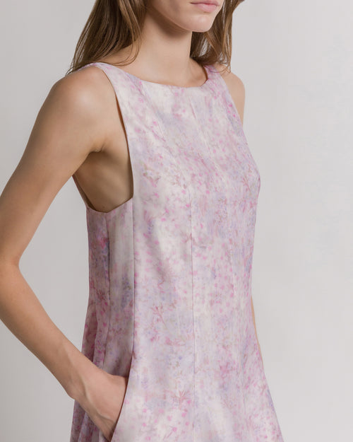 Silk organza dress with floral print