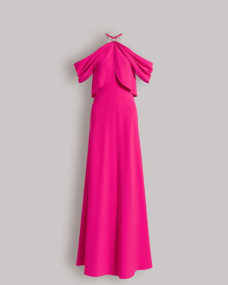 Abito da sera in cady con fiocco  Rosa Alberta Ferretti Boutique Online 0