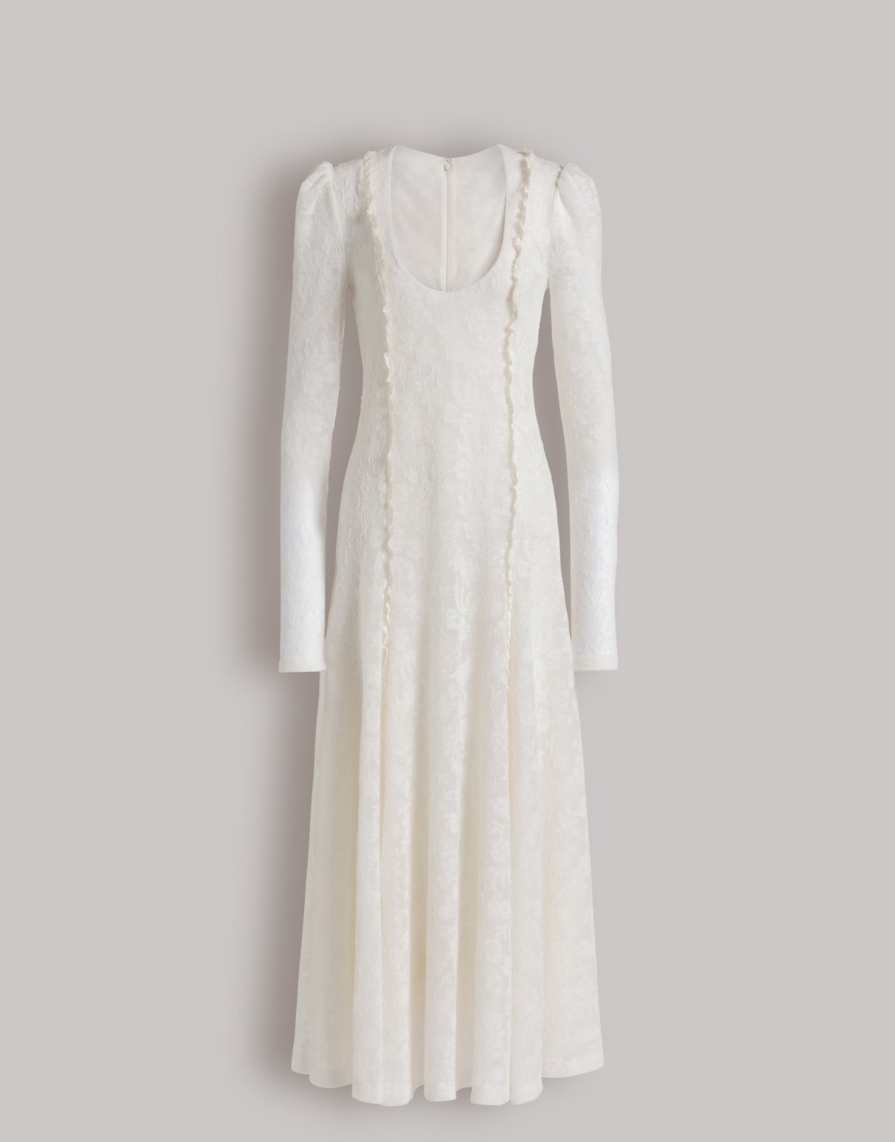 Long-sleeved wool lace dress White Alberta Ferretti Boutique Online 1