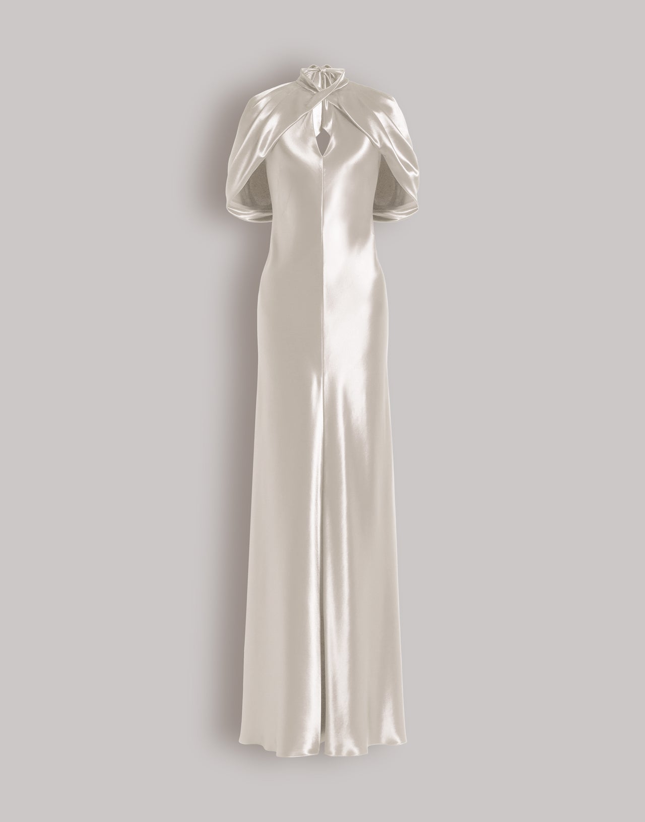 Satin evening dress with cape sleeves | Alberta Ferretti Satin evening dress with cape sleeves | Alberta Ferretti
