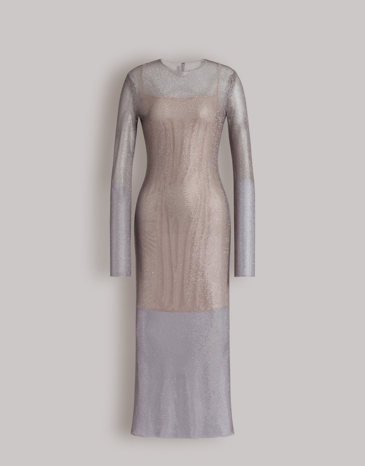Micro-rhinestone midi dress Silver Alberta Ferretti Boutique Online 1