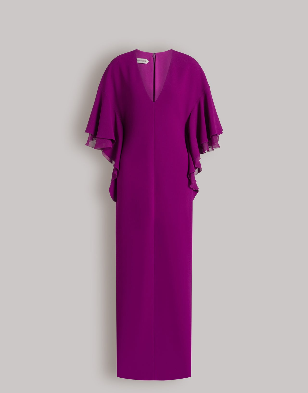 Amethystfarbenes langes Kleid mit Umhangärmeln Violett Alberta Ferretti Boutique Online 1