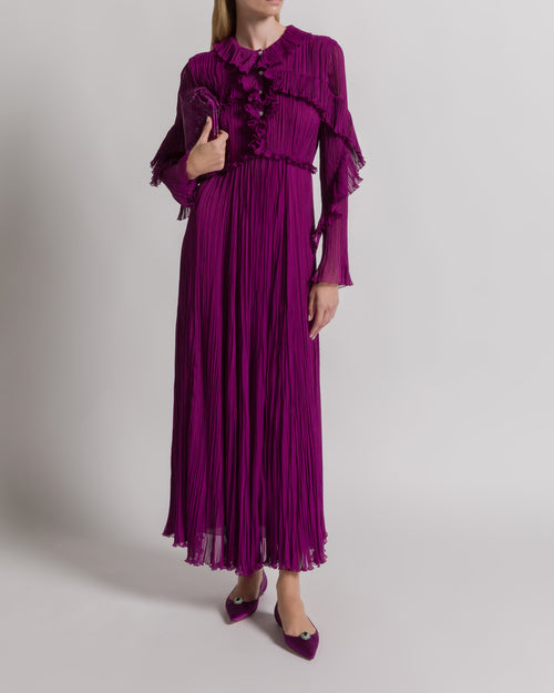 Abito da sera in creponne di seta Viola Alberta Ferretti Boutique Online 1