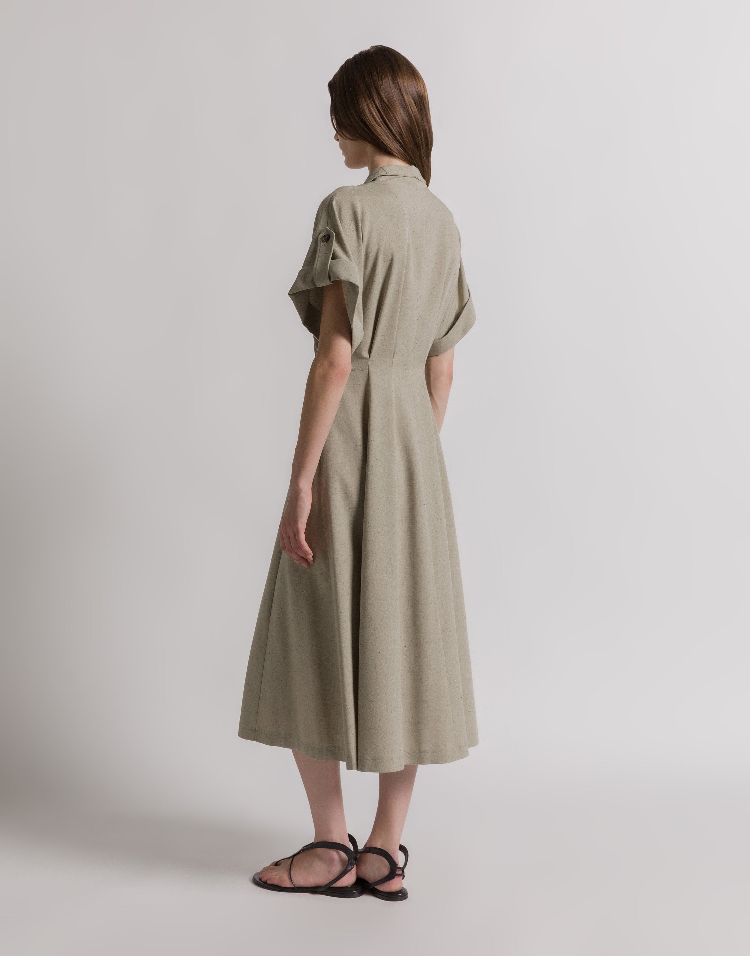 cotton shirt dress フランス アンティーク True Vintage Blue 1960s Cute Cotton Shirt Dress with Collar XS