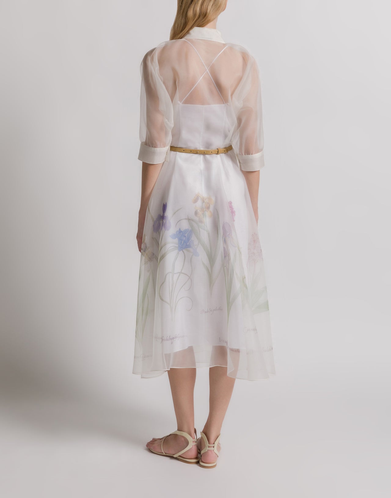 silk shirt dress by boutique Algo of Switzerland Pastel Patchwork Silk Shirt Dress