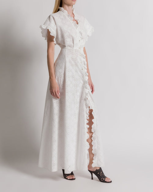 Sangallo lace dress White Alberta Ferretti Boutique Online 1