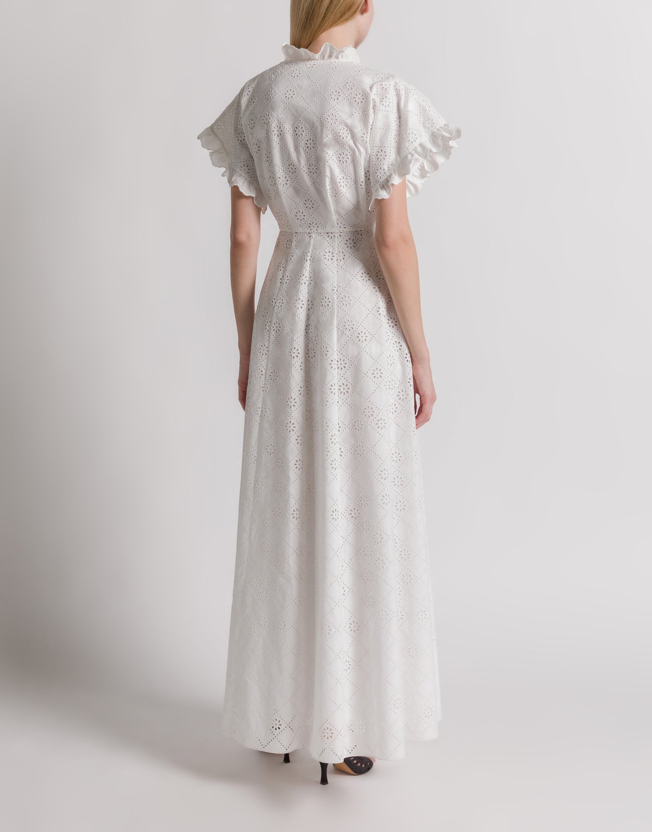 Sangallo lace dress White Alberta Ferretti Boutique Online 3