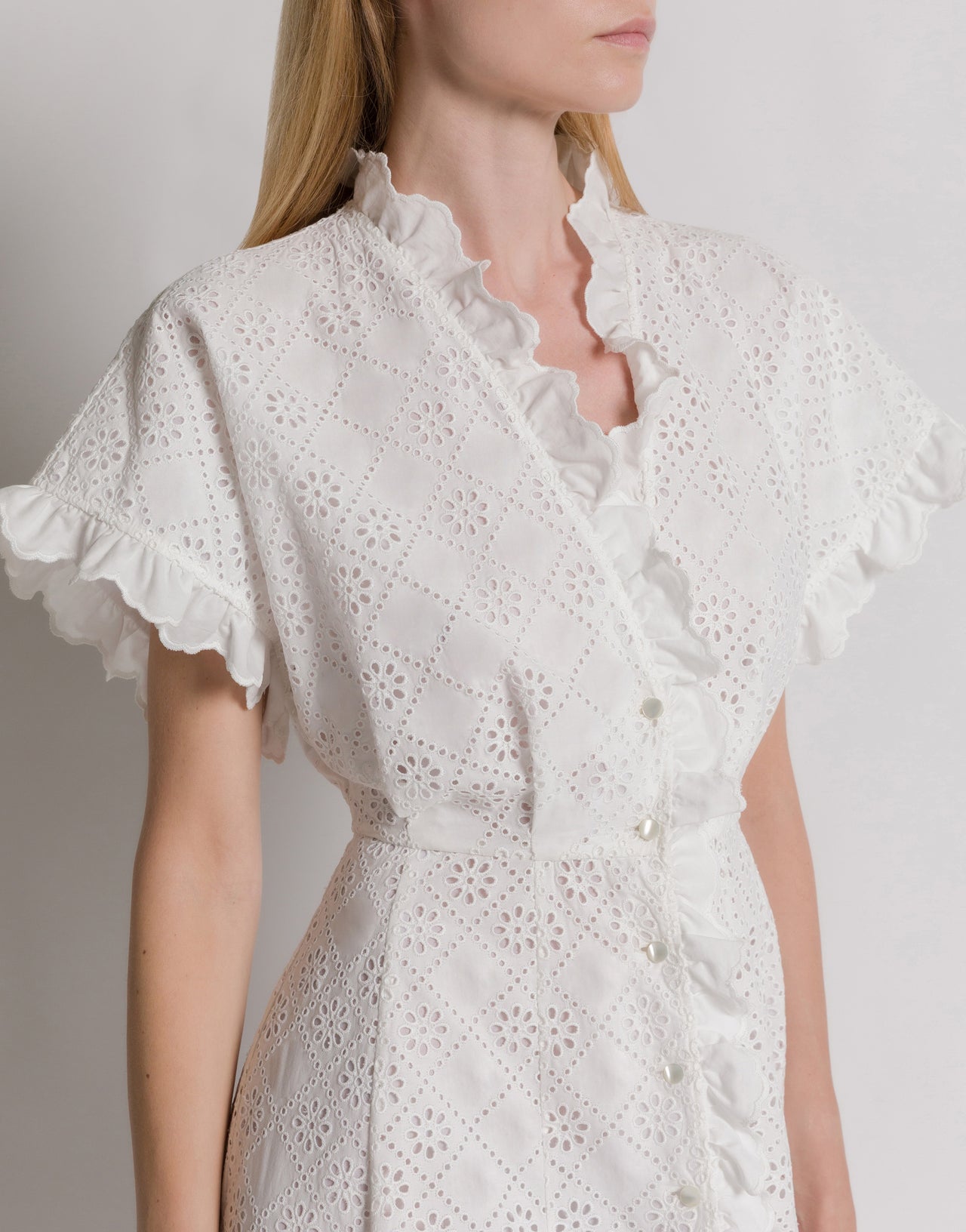 Sangallo lace dress White Alberta Ferretti Boutique Online 4