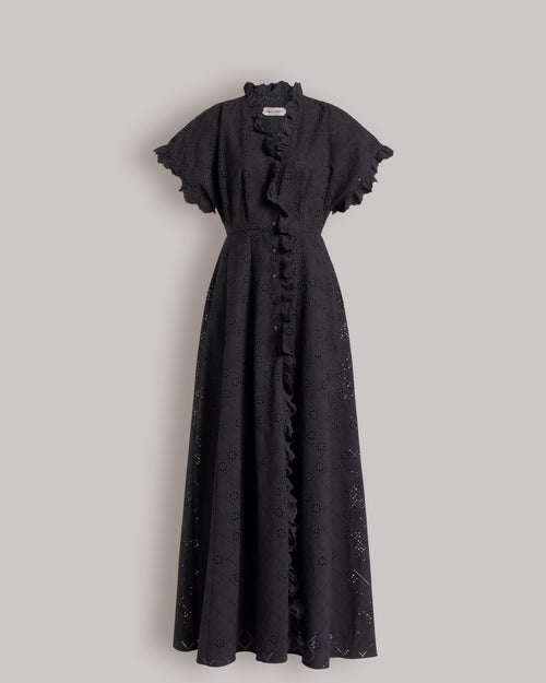 Robe en dentelle Sangallo Noir Alberta Ferretti Boutique Online 0