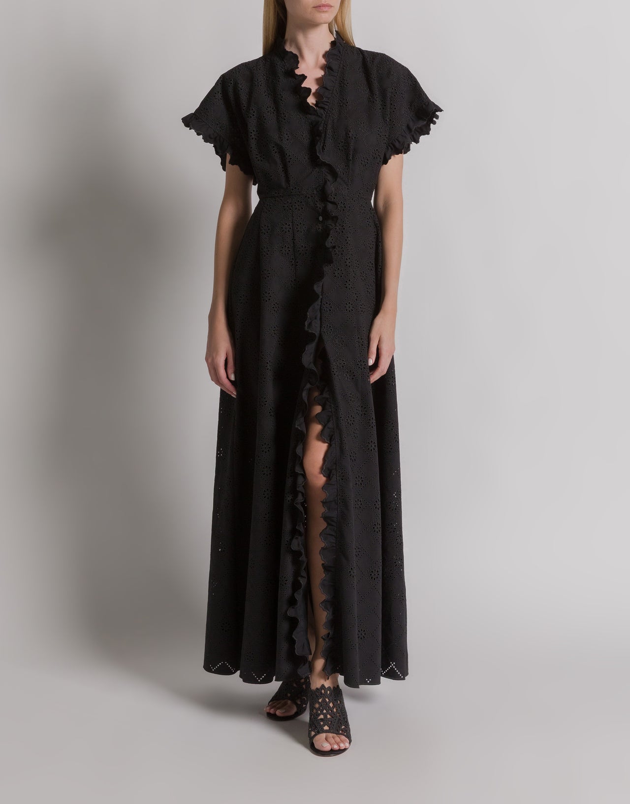 Robe en dentelle Sangallo Noir Alberta Ferretti Boutique Online 2