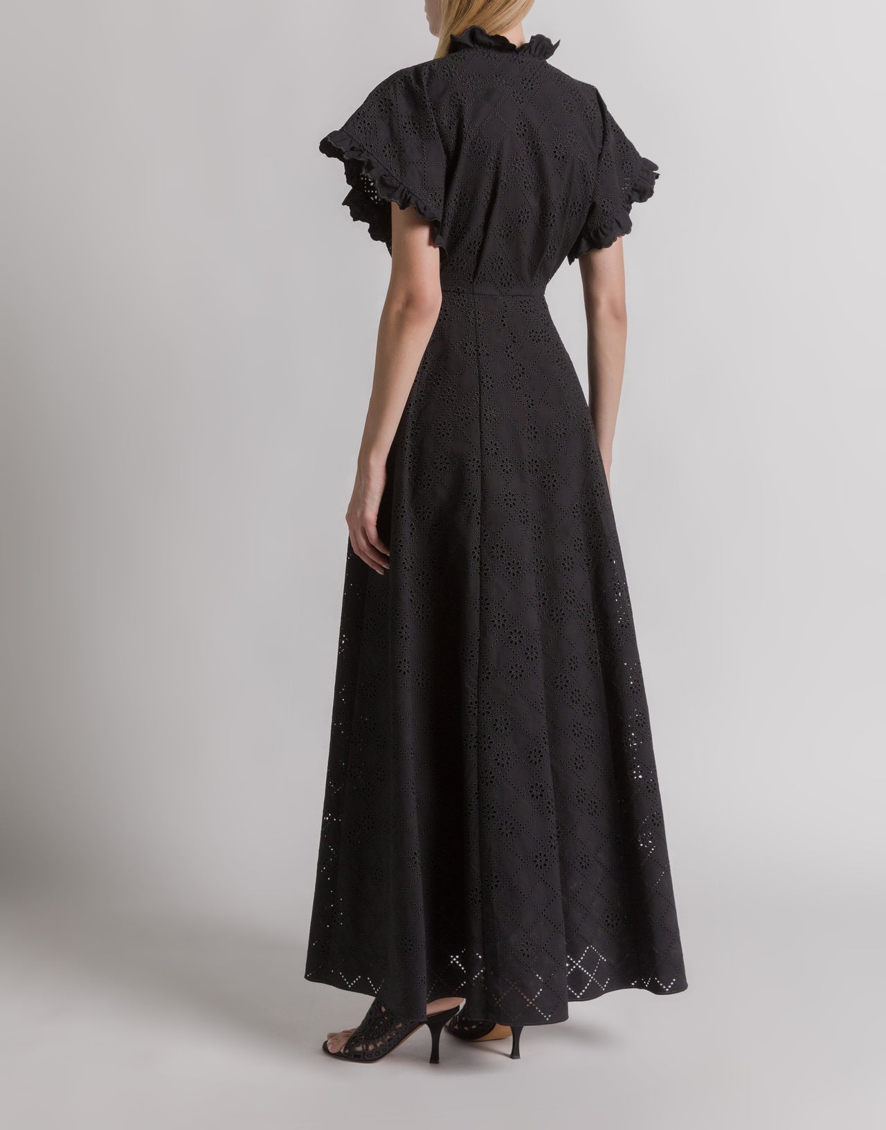 Robe en dentelle Sangallo Noir Alberta Ferretti Boutique Online 3