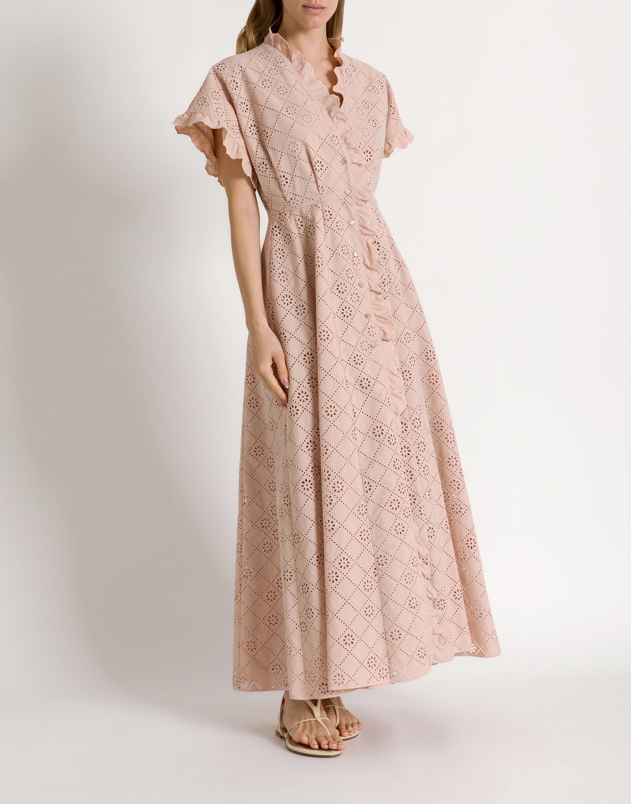 Abito in pizzo Sangallo 粉红色 Alberta Ferretti Boutique Online 2