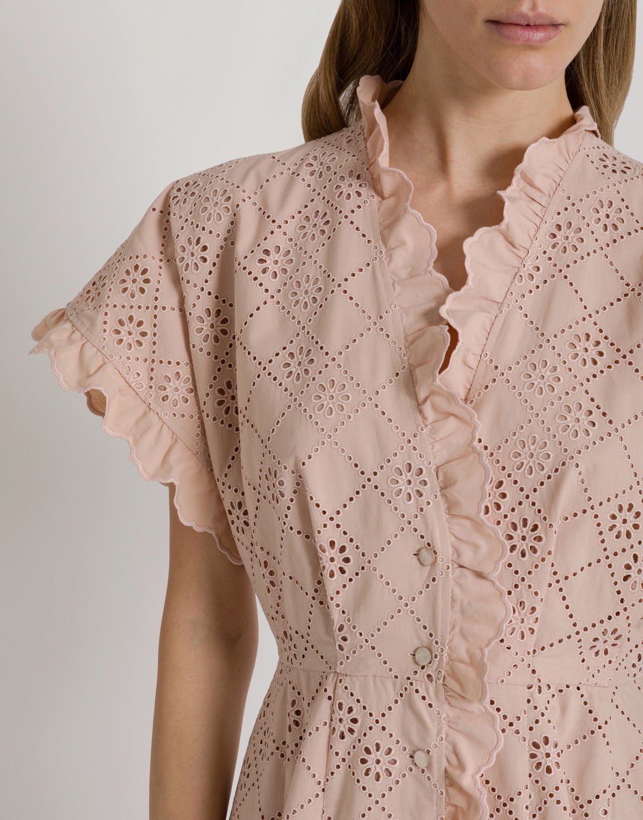 Abito in pizzo Sangallo 粉红色 Alberta Ferretti Boutique Online 4