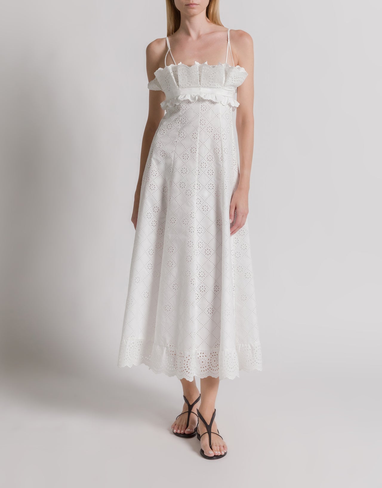 Sangallo Sommerkleid aus Spitze 白色 Alberta Ferretti Boutique Online 2