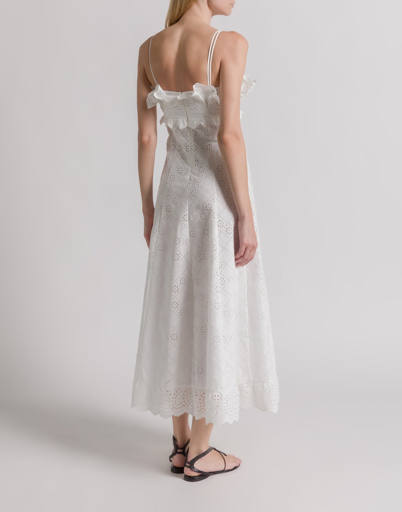 Sangallo Sommerkleid aus Spitze 白色 Alberta Ferretti Boutique Online 3