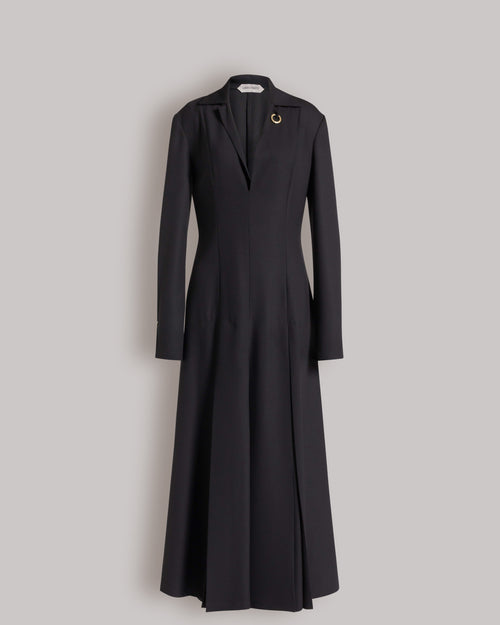 Long wool dress with piercings