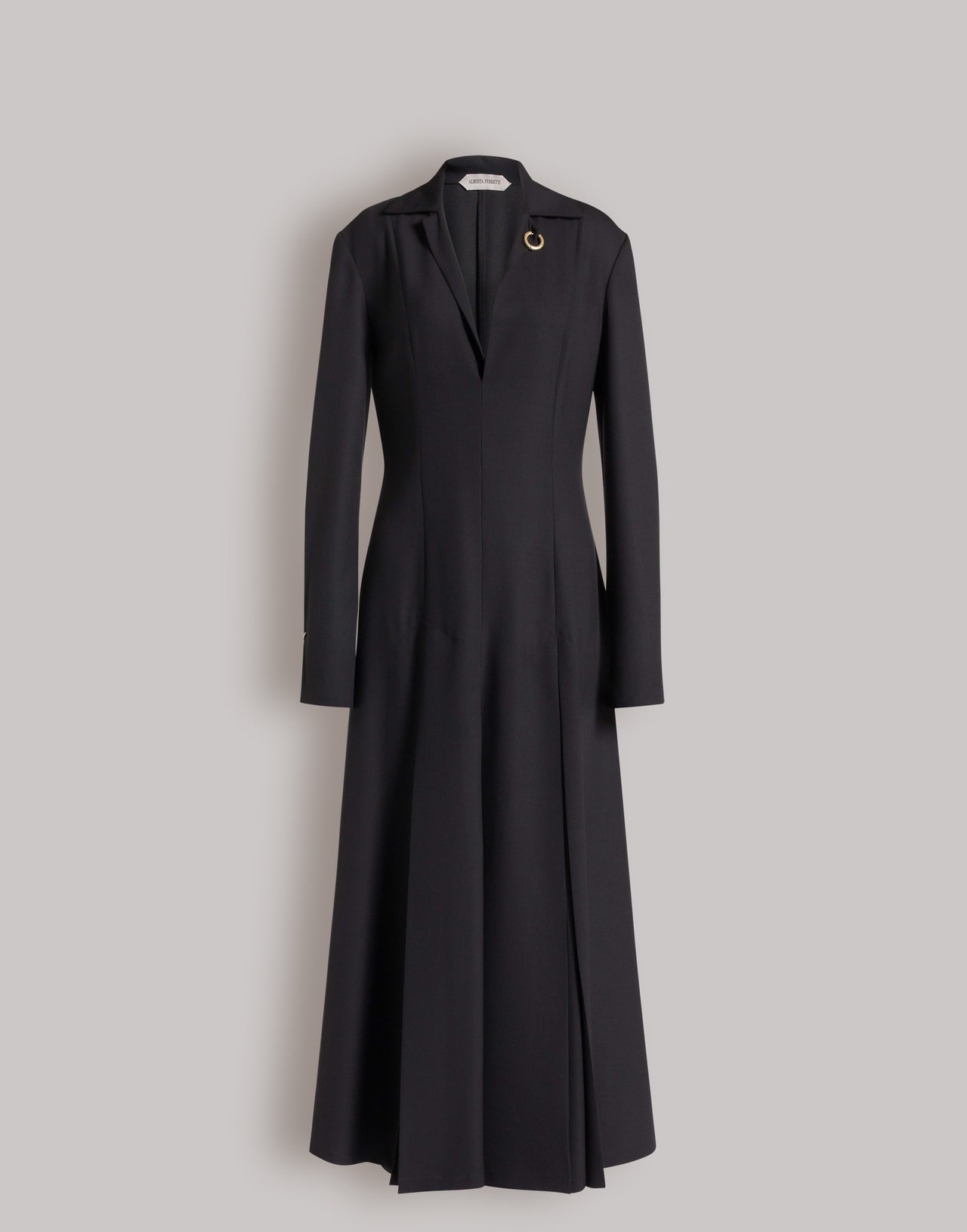 Langes Wollkleid mit Piercings 黑色 Alberta Ferretti Boutique Online 4