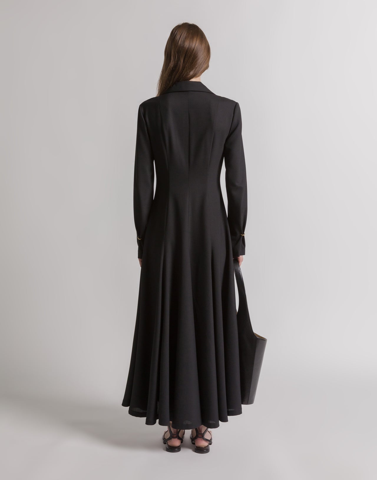 Langes Wollkleid mit Piercings 黑色 Alberta Ferretti Boutique Online 2