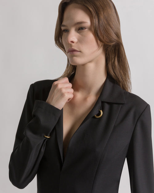 Long wool dress with piercings