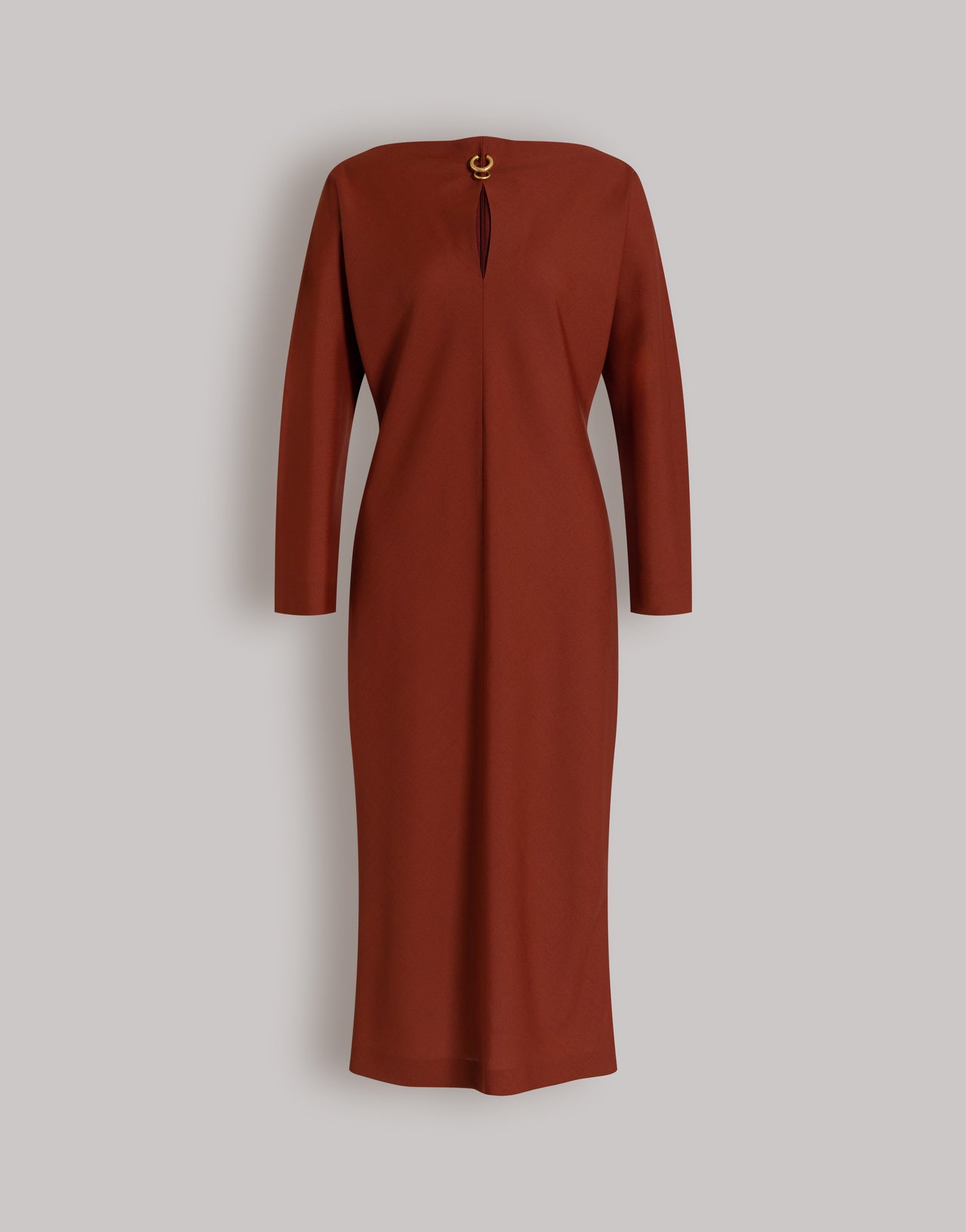 Midi dress with piercing detail 棕色 Alberta Ferretti Boutique Online 1