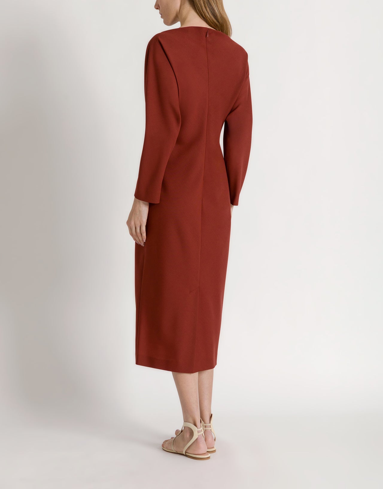 Midi dress with piercing detail 棕色 Alberta Ferretti Boutique Online 3