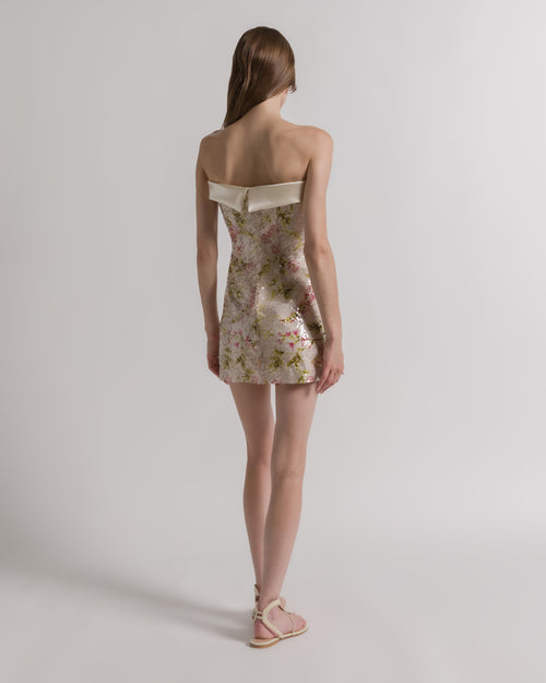 Minidress with floral sequins