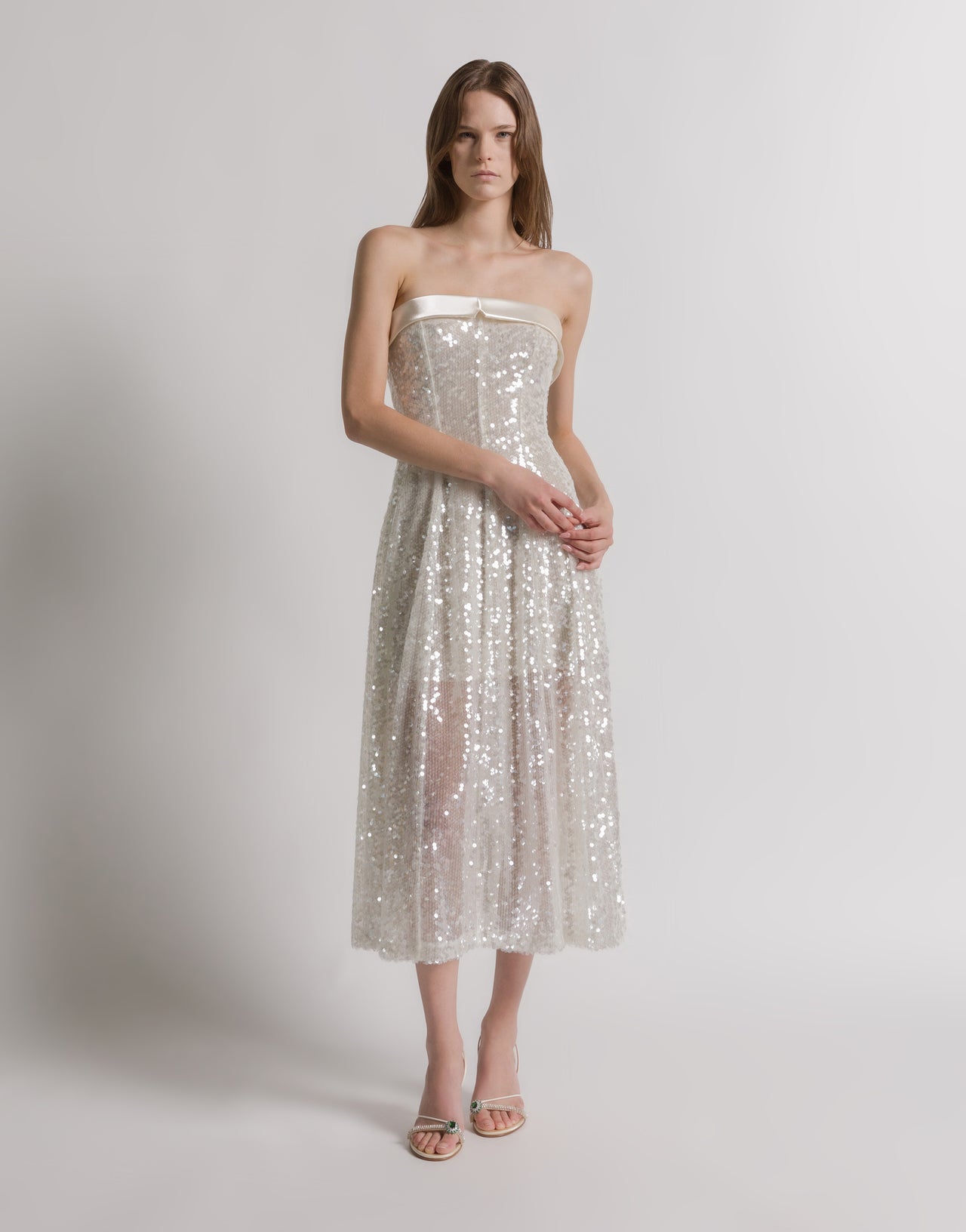 Sequined bustier dress White Alberta Ferretti Boutique Online 1