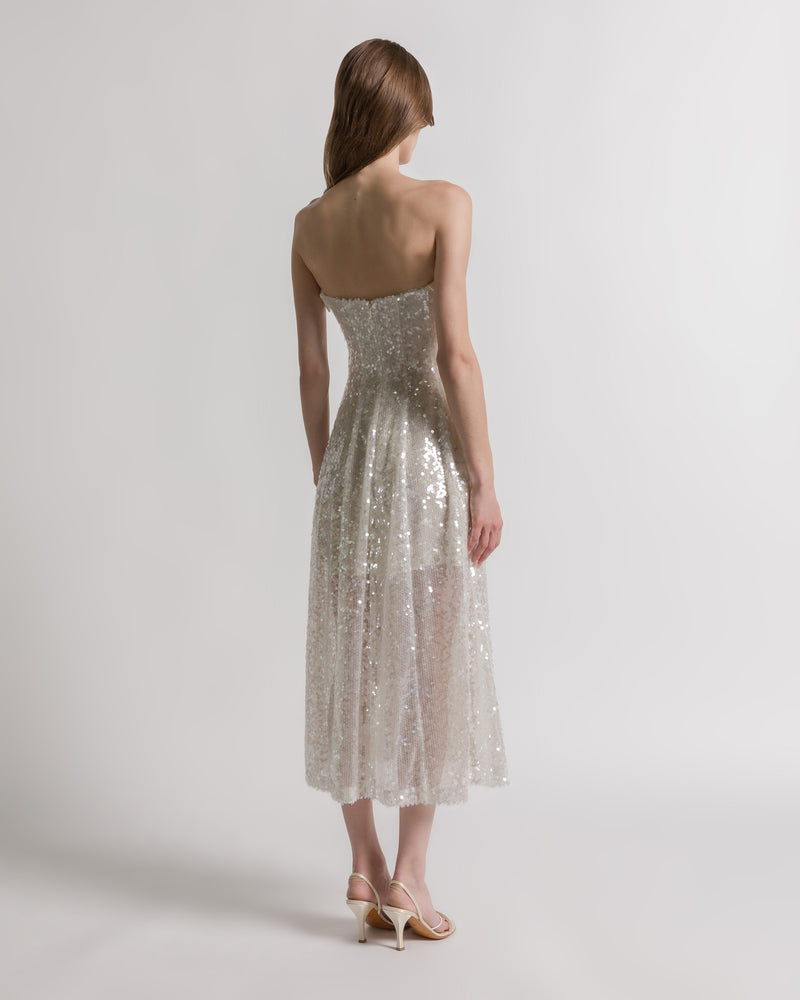 Sequined bustier dress White Alberta Ferretti Boutique Online 1
