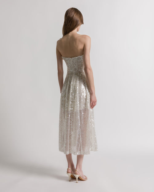 Sequined bustier dress White Alberta Ferretti Boutique Online 1