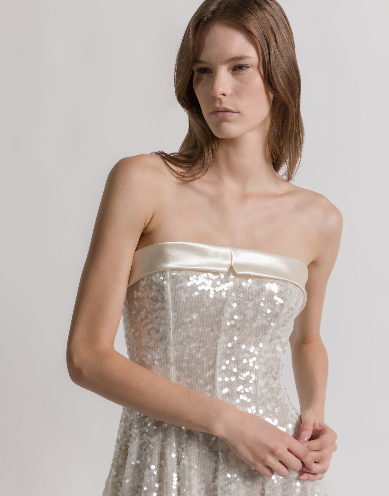 Sequined bustier dress White Alberta Ferretti Boutique Online 3