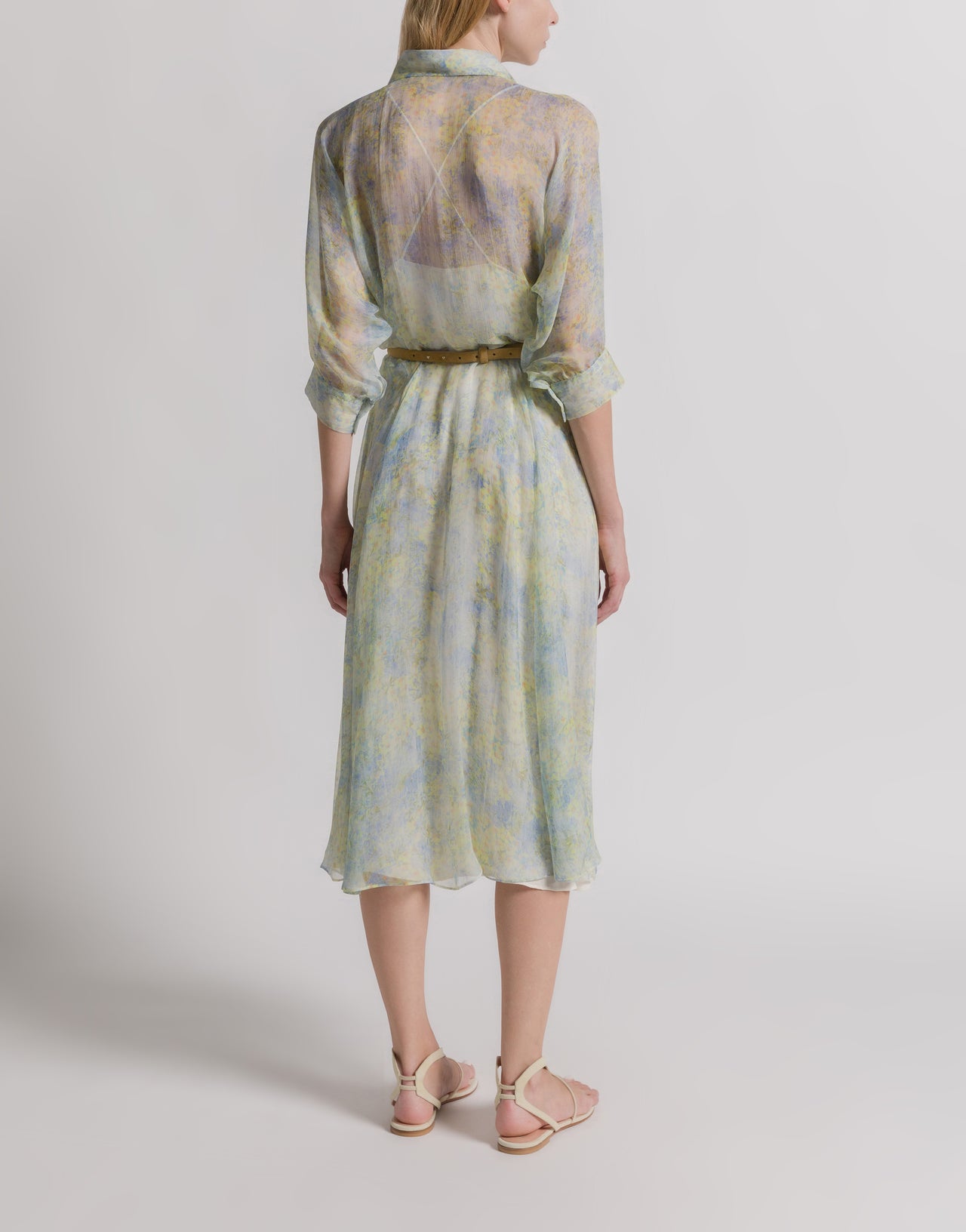 Chiffon shirt dress with floral print 46 Chiffon shirt dress with floral print 46
